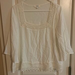 White Embroidered Women's Top Umgee